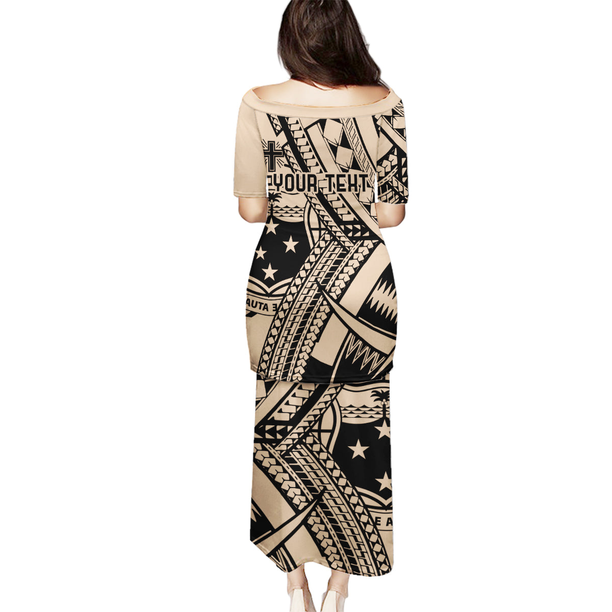 Custom Samoa Manuia le 62 Tausaga O le Tutoatasi Family Matching Puletasi and Hawaiian Shirt Samoan Tatau Beige Art LT9 - Polynesian Pride