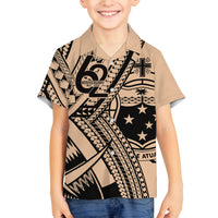 Custom Samoa Manuia le 62 Tausaga O le Tutoatasi Family Matching Puletasi and Hawaiian Shirt Samoan Tatau Beige Art LT9 Son's Shirt Beige - Polynesian Pride