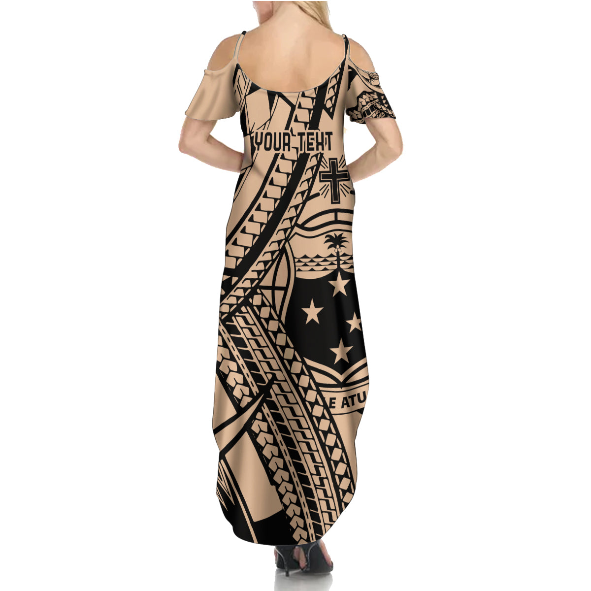 Custom Samoa Manuia le 62 Tausaga O le Tutoatasi Family Matching Summer Maxi Dress and Hawaiian Shirt Samoan Tatau Beige Art LT9 - Polynesian Pride