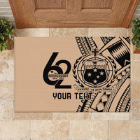 Custom Samoa Manuia le 62 Tausaga O le Tutoatasi Rubber Doormat Samoan Tatau Beige Art LT9 - Polynesian Pride