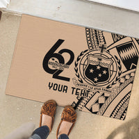 Custom Samoa Manuia le 62 Tausaga O le Tutoatasi Rubber Doormat Samoan Tatau Beige Art LT9 - Polynesian Pride