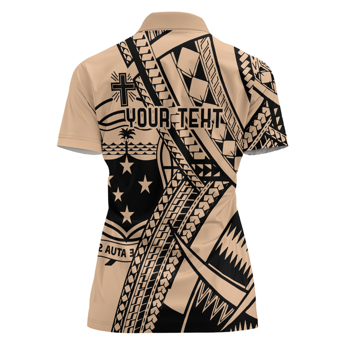 Custom Samoa Manuia le 62 Tausaga O le Tutoatasi Women Polo Shirt Samoan Tatau Beige Art LT9 - Polynesian Pride