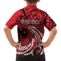 Custom Samoa Manuia le 62 Tausaga O le Tutoatasi Family Matching Off Shoulder Maxi Dress and Hawaiian Shirt Samoan Tatau Red Art LT9 - Polynesian Pride