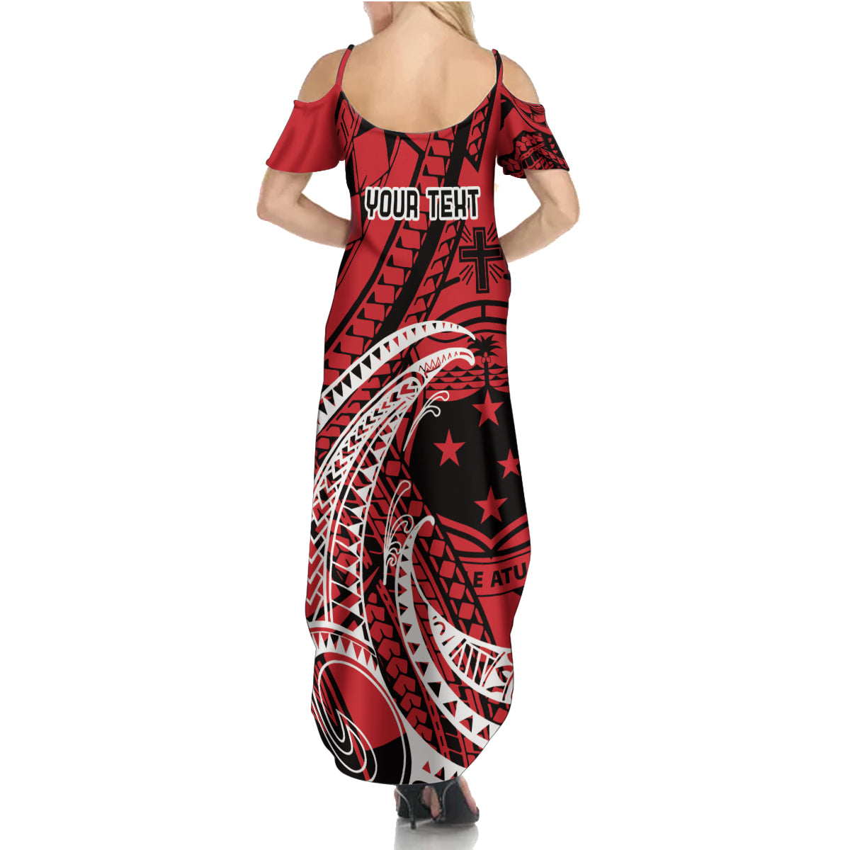 Custom Samoa Manuia le 62 Tausaga O le Tutoatasi Family Matching Summer Maxi Dress and Hawaiian Shirt Samoan Tatau Red Art LT9 - Polynesian Pride