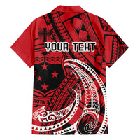 Custom Samoa Manuia le 62 Tausaga O le Tutoatasi Family Matching Tank Maxi Dress and Hawaiian Shirt Samoan Tatau Red Art LT9 - Polynesian Pride