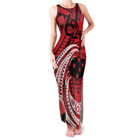Custom Samoa Manuia le 62 Tausaga O le Tutoatasi Family Matching Tank Maxi Dress and Hawaiian Shirt Samoan Tatau Red Art LT9 Mom's Dress Red - Polynesian Pride
