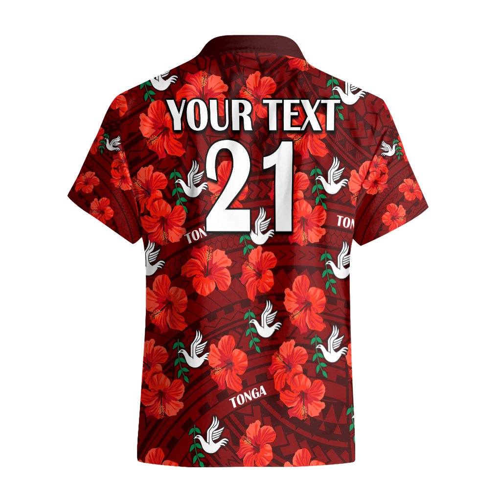 (Custom Text And Number) Tonga Rugby Hawaiian Shirt Polynesian Style With Hibiscus LT9 - Polynesian Pride