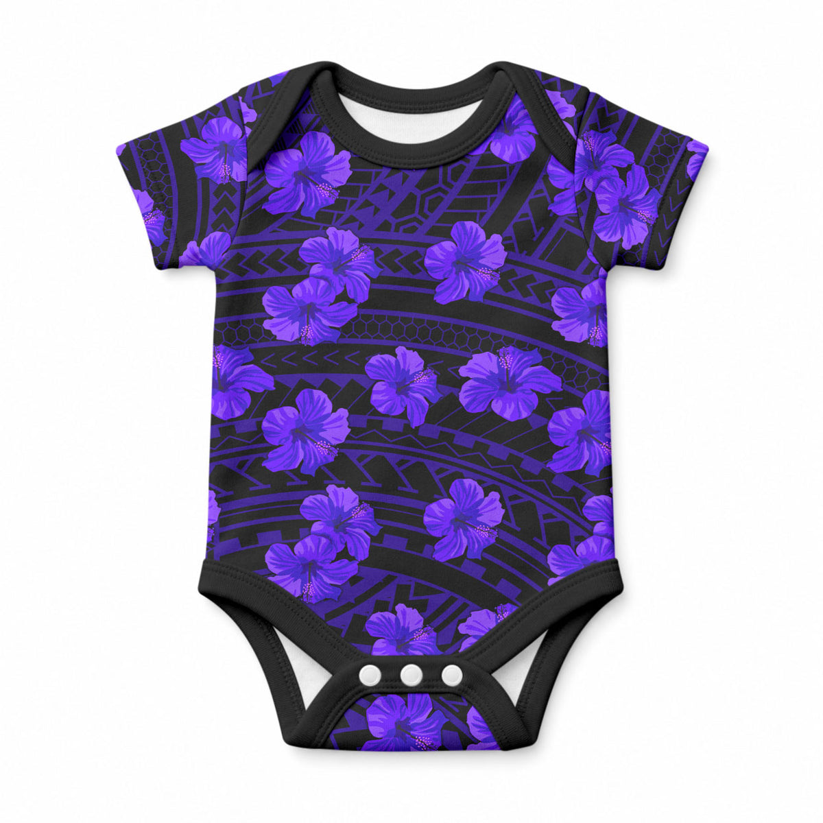 Polynesian Pride Hawaii Style With Hibiscus Baby Onesie Blue LT9 Blue - Polynesian Pride