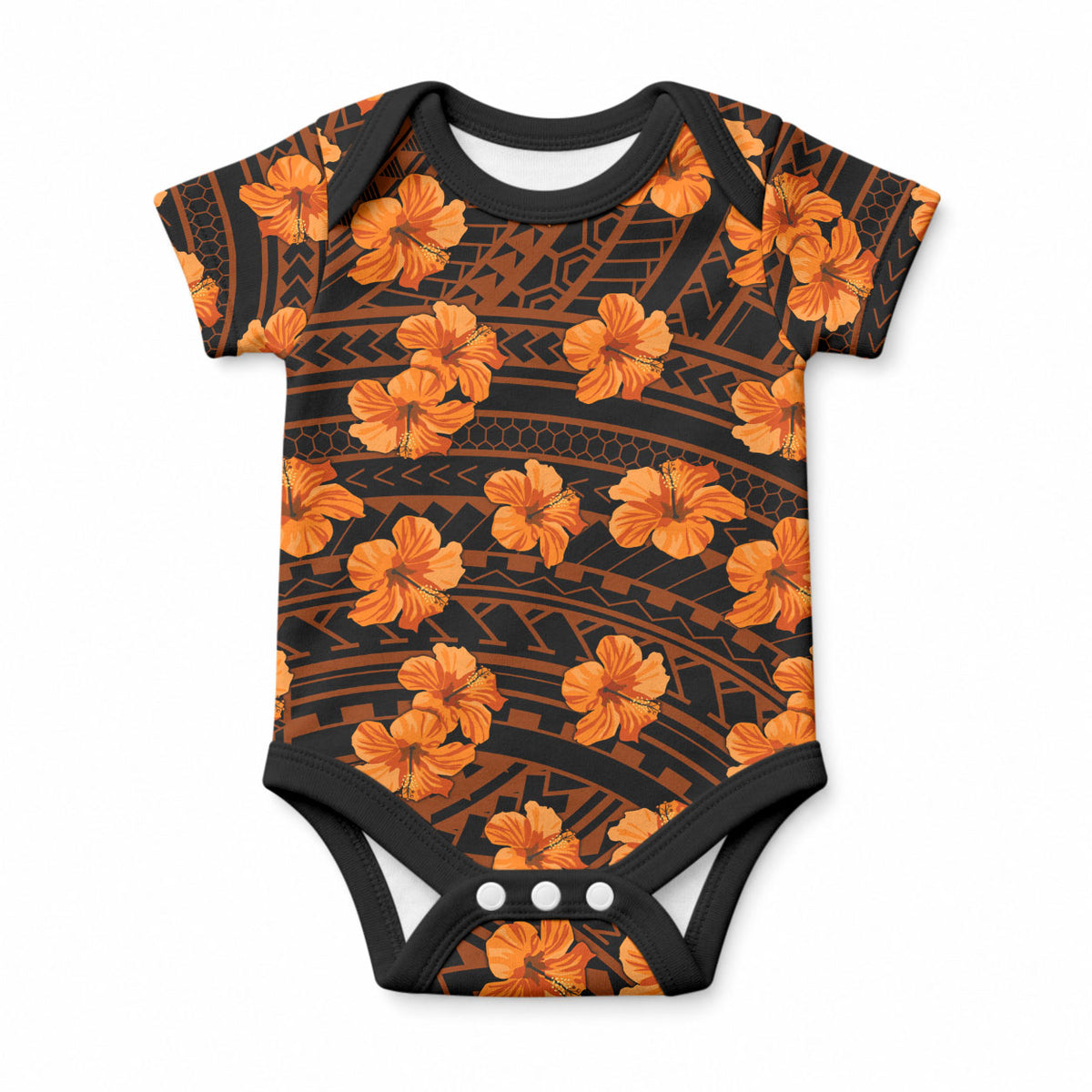 Polynesian Pride Hawaii Style With Hibiscus Baby Onesie Gold LT9 Gold - Polynesian Pride