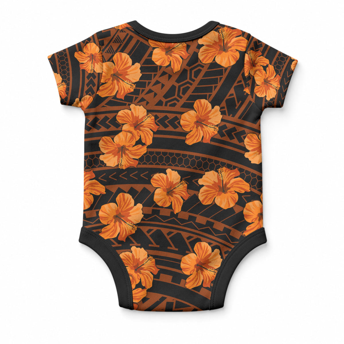 Polynesian Pride Hawaii Style With Hibiscus Baby Onesie Gold LT9 - Polynesian Pride