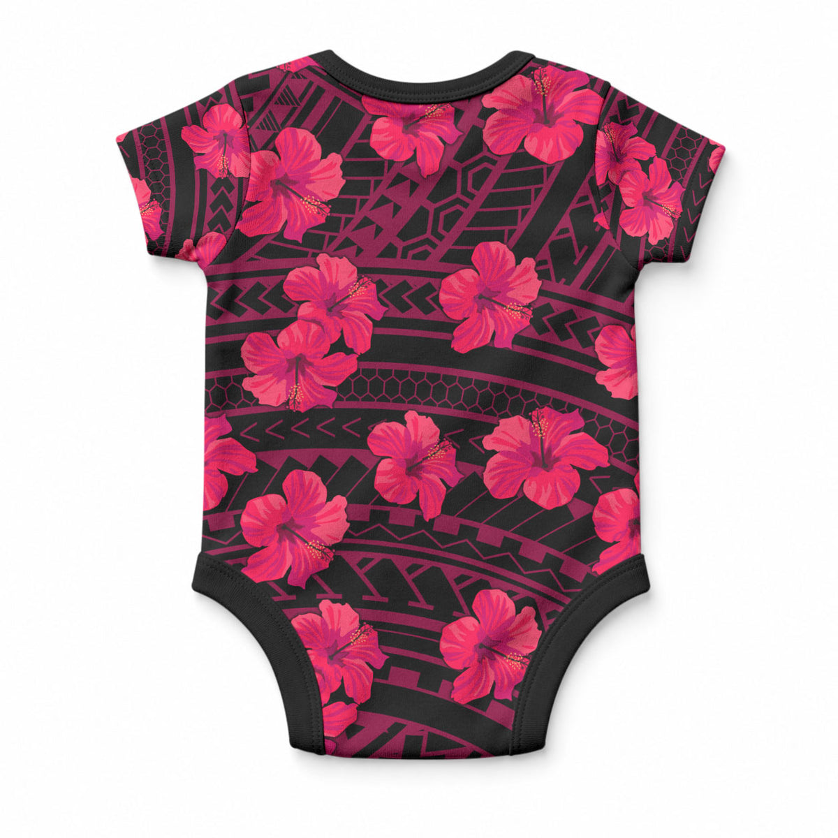 Polynesian Pride Hawaii Style With Hibiscus Baby Onesie Pink LT9 - Polynesian Pride