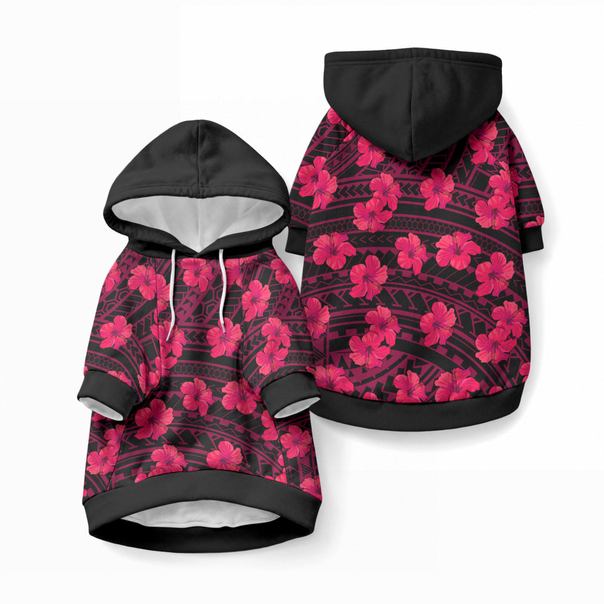 Polynesian Pride Hawaii Style With Hibiscus Pet Hoodie Pink LT9 Pullover Pink - Polynesian Pride