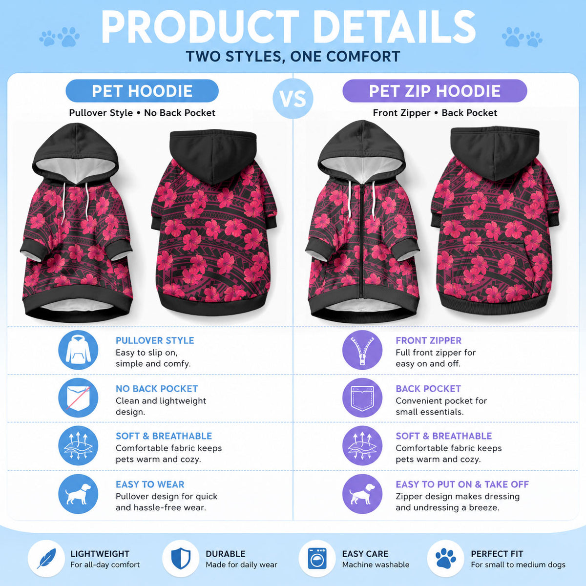 Polynesian Pride Hawaii Style With Hibiscus Pet Hoodie Pink LT9 - Polynesian Pride