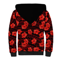 Polynesian Pride Hawaii Style With Hibiscus Sherpa Hoodie Red LT9 - Polynesian Pride