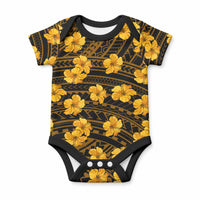 Polynesian Pride Hawaii Style With Hibiscus Baby Onesie Yellow LT9 Yellow - Polynesian Pride