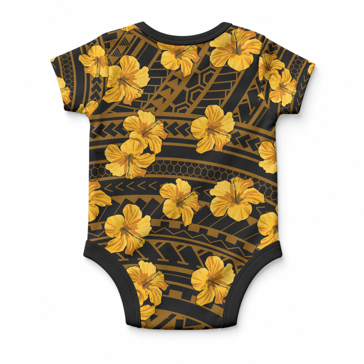 Polynesian Pride Hawaii Style With Hibiscus Baby Onesie Yellow LT9 - Polynesian Pride