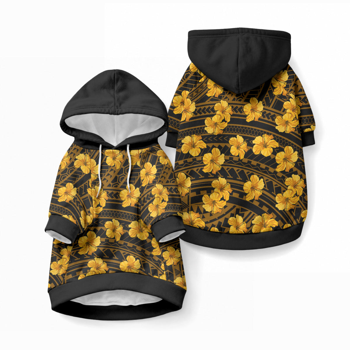 Polynesian Pride Hawaii Style With Hibiscus Pet Hoodie Yellow LT9 Pullover Yellow - Polynesian Pride