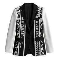 Custom New Zealand Football White Fern Supporter Blazer LT9 Unisex Black - Polynesian Pride