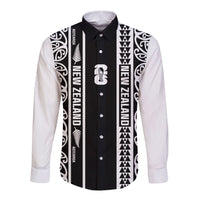 Custom New Zealand Football White Fern Supporter Long Sleeve Button Shirt