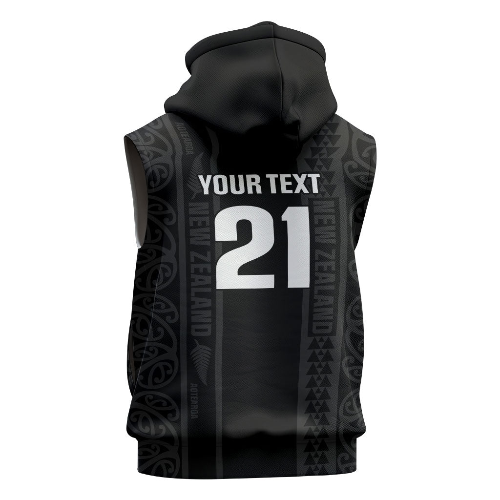 Custom New Zealand Football White Fern Supporter Sleeveless Hoodie