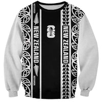 Custom New Zealand Football White Fern Supporter Sweatshirt LT9 Unisex Black - Polynesian Pride