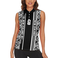 Custom New Zealand Football White Fern Supporter Women Sleeveless Polo Shirt LT9 - Polynesian Pride
