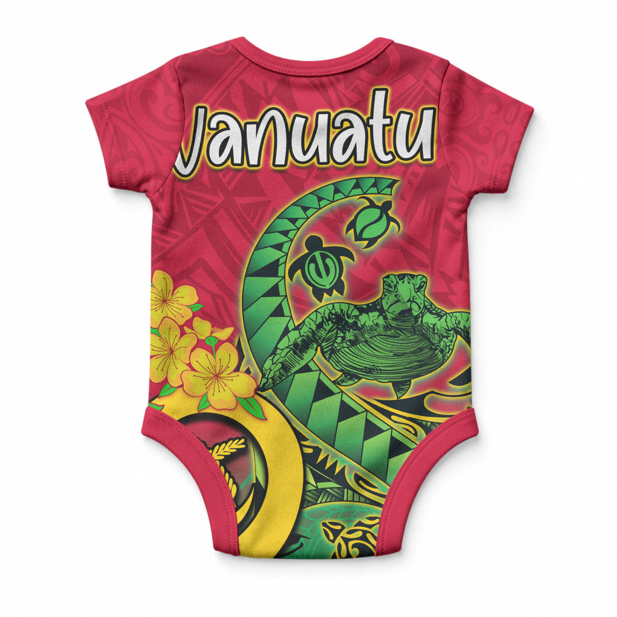 Vanuatu Islands Baby Onesie Polynesian Tattoo and Sea Turtle LT9 - Polynesian Pride
