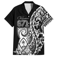 671 Guam Personalised Family Matching Long Sleeve Bodycon Dress and Hawaiian Shirt Latte Stone Tribal LT9 Dad's Shirt - Short Sleeve Black - Polynesian Pride