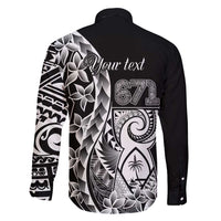 671 Guam Personalised Family Matching Long Sleeve Bodycon Dress and Hawaiian Shirt Latte Stone Tribal LT9 - Polynesian Pride