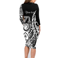 671 Guam Personalised Family Matching Long Sleeve Bodycon Dress and Hawaiian Shirt Latte Stone Tribal LT9 - Polynesian Pride