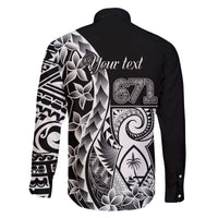 671 Guam Personalised Family Matching Off The Shoulder Long Sleeve Dress and Hawaiian Shirt Latte Stone Tribal LT9 - Polynesian Pride
