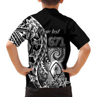 671 Guam Personalised Family Matching Off Shoulder Short Dress and Hawaiian Shirt Latte Stone Tribal LT9 - Polynesian Pride