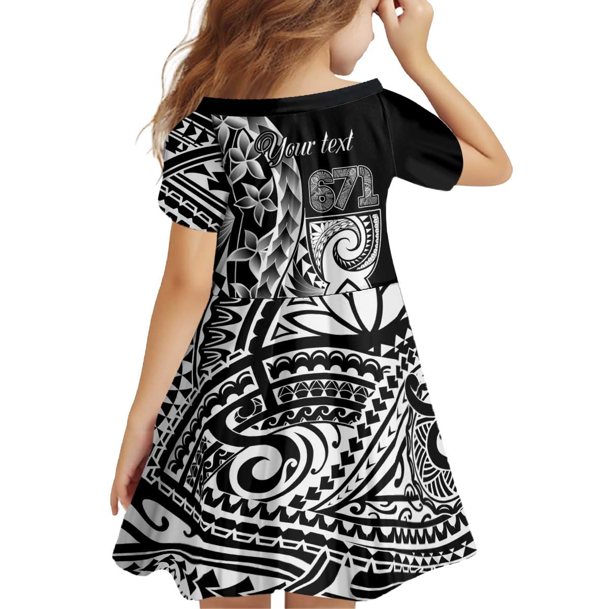 671 Guam Personalised Family Matching Off Shoulder Short Dress and Hawaiian Shirt Latte Stone Tribal LT9 - Polynesian Pride