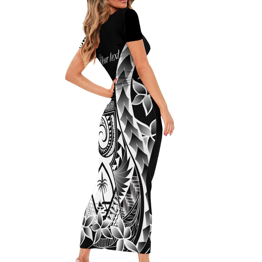 671 Guam Personalised Family Matching Short Sleeve Bodycon Dress and Hawaiian Shirt Latte Stone Tribal