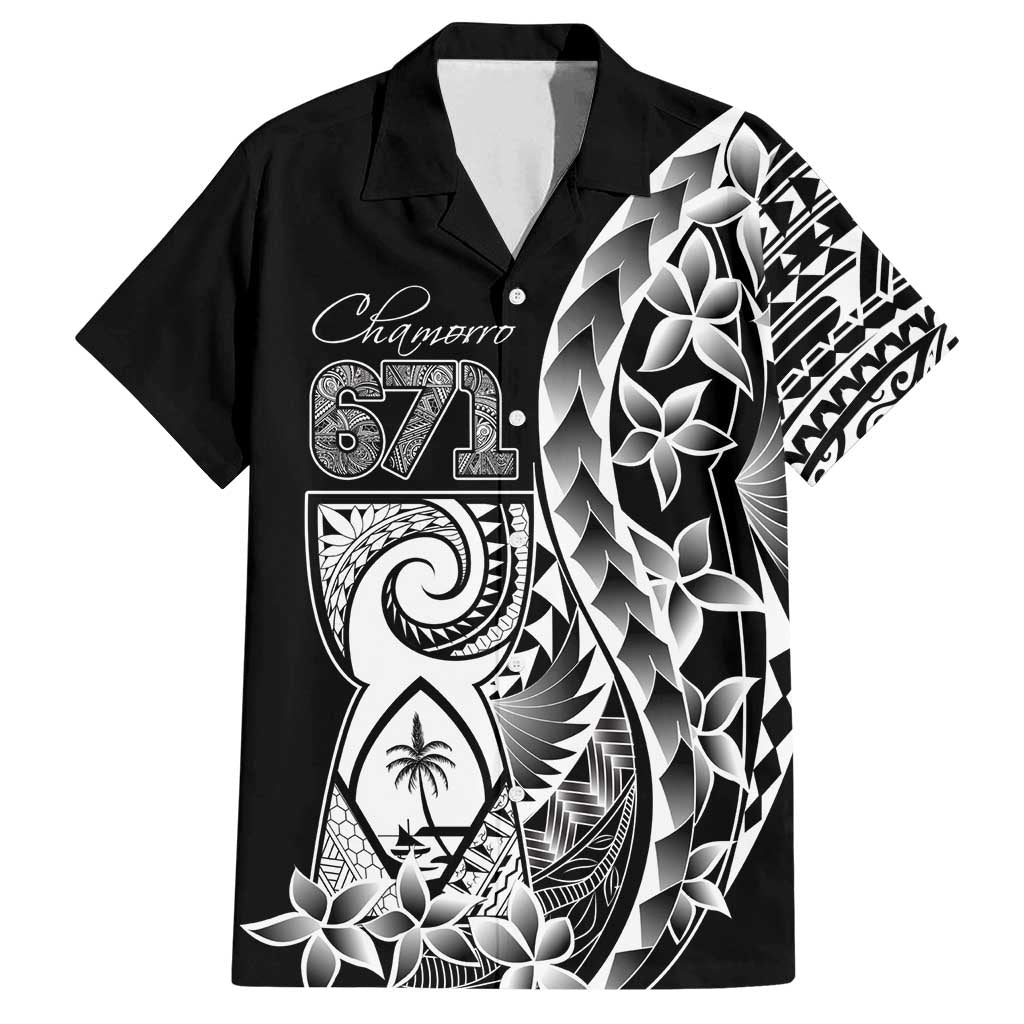 671 Guam Personalised Family Matching Tank Maxi Dress and Hawaiian Shirt Latte Stone Tribal LT9 Dad's Shirt - Short Sleeve Black - Polynesian Pride