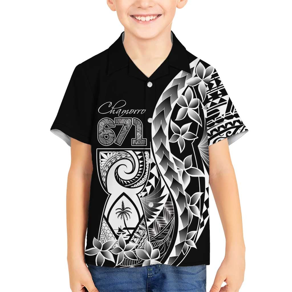 671 Guam Personalised Family Matching Tank Maxi Dress and Hawaiian Shirt Latte Stone Tribal LT9 Son's Shirt Black - Polynesian Pride
