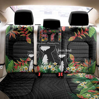 671 Guam Personalised Back Car Seat Cover Latte Stone and Tropical Flowers LT9 - Polynesian Pride