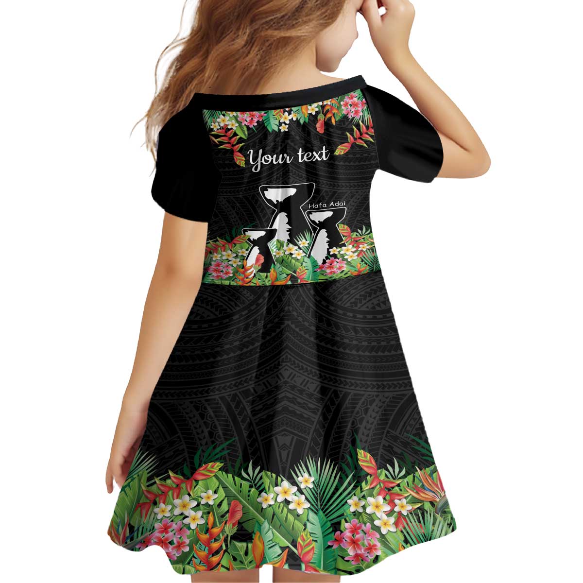 671 Guam Personalised Family Matching Off The Shoulder Long Sleeve Dress and Hawaiian Shirt Latte Stone and Tropical Flowers LT9 - Polynesian Pride