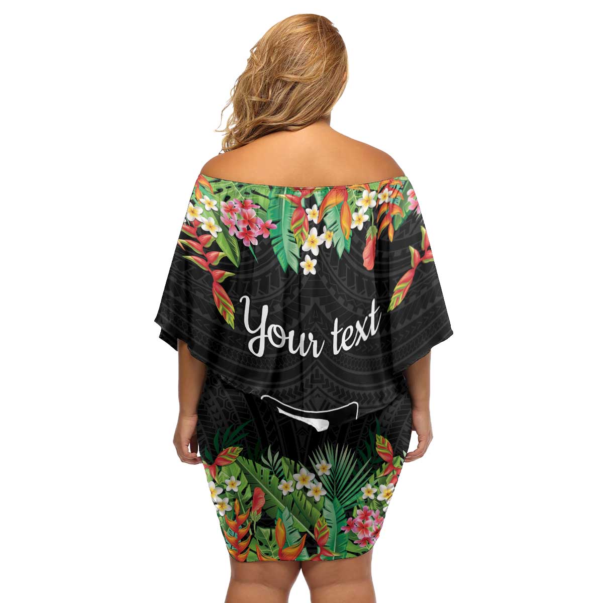 671 Guam Personalised Family Matching Off Shoulder Short Dress and Hawaiian Shirt Latte Stone and Tropical Flowers LT9 - Polynesian Pride