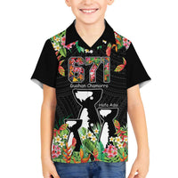 671 Guam Personalised Family Matching Puletasi and Hawaiian Shirt Latte Stone and Tropical Flowers