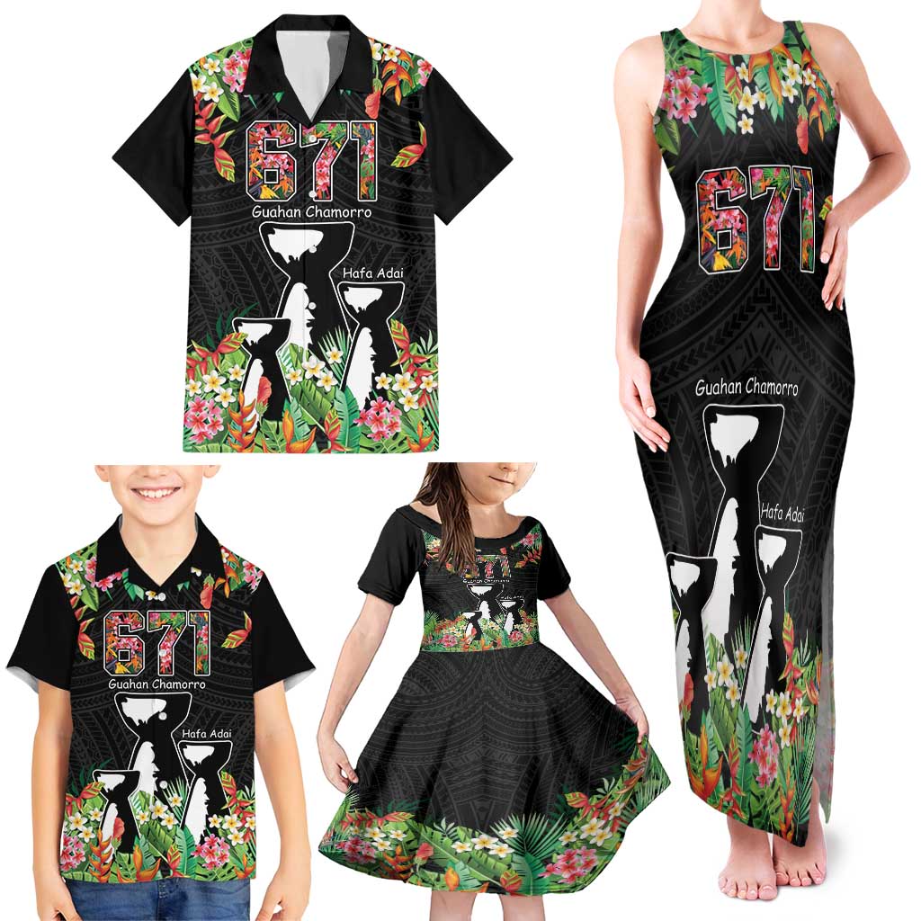 671 Guam Personalised Family Matching Tank Maxi Dress and Hawaiian Shirt Latte Stone and Tropical Flowers LT9 - Polynesian Pride