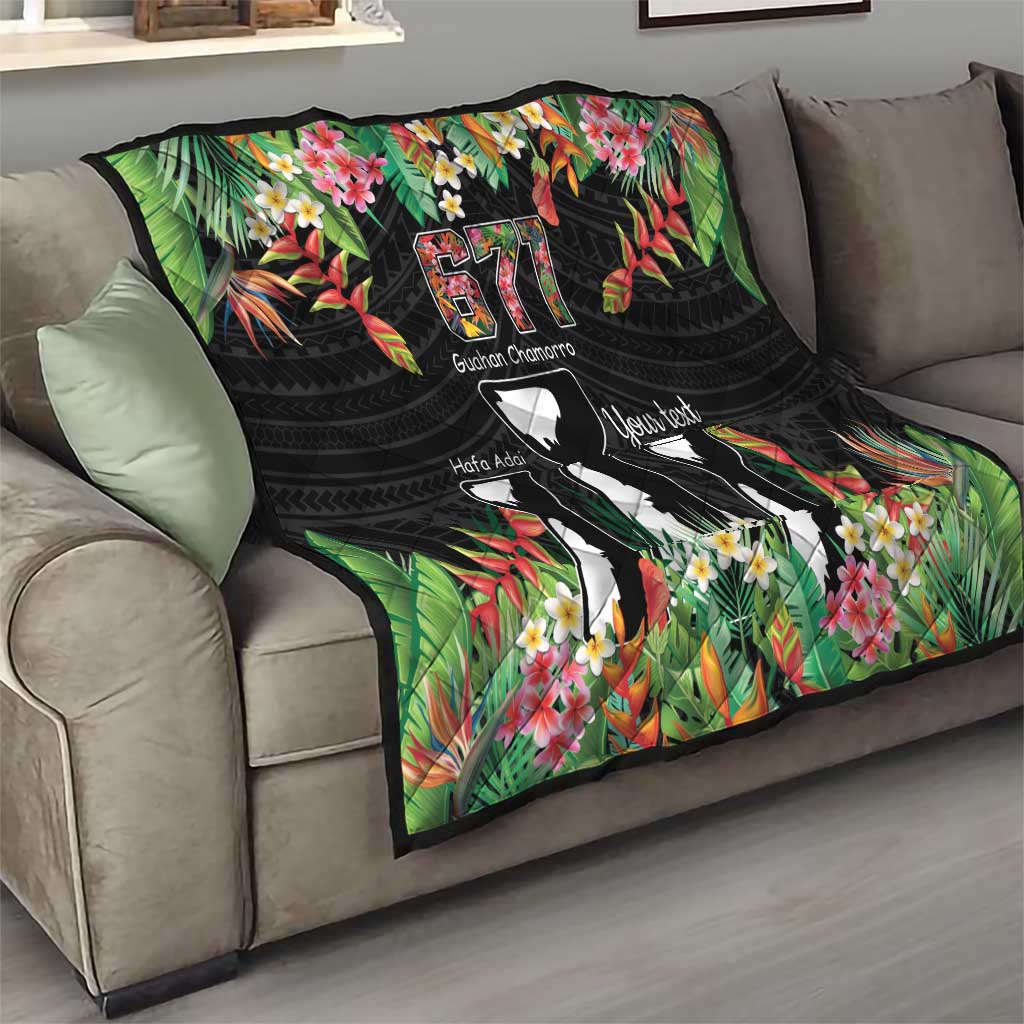 671 Guam Personalised Quilt Latte Stone and Tropical Flowers