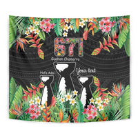 671 Guam Personalised Tapestry Latte Stone and Tropical Flowers