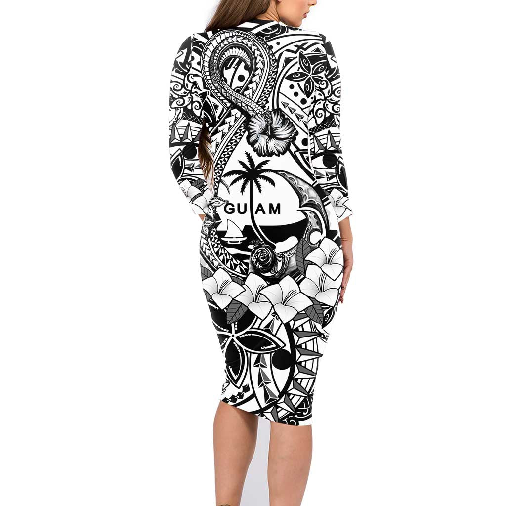 Guam Hafa Adai Guasali Flowers Family Matching Long Sleeve Bodycon Dress and Hawaiian Shirt LT9 - Polynesian Pride