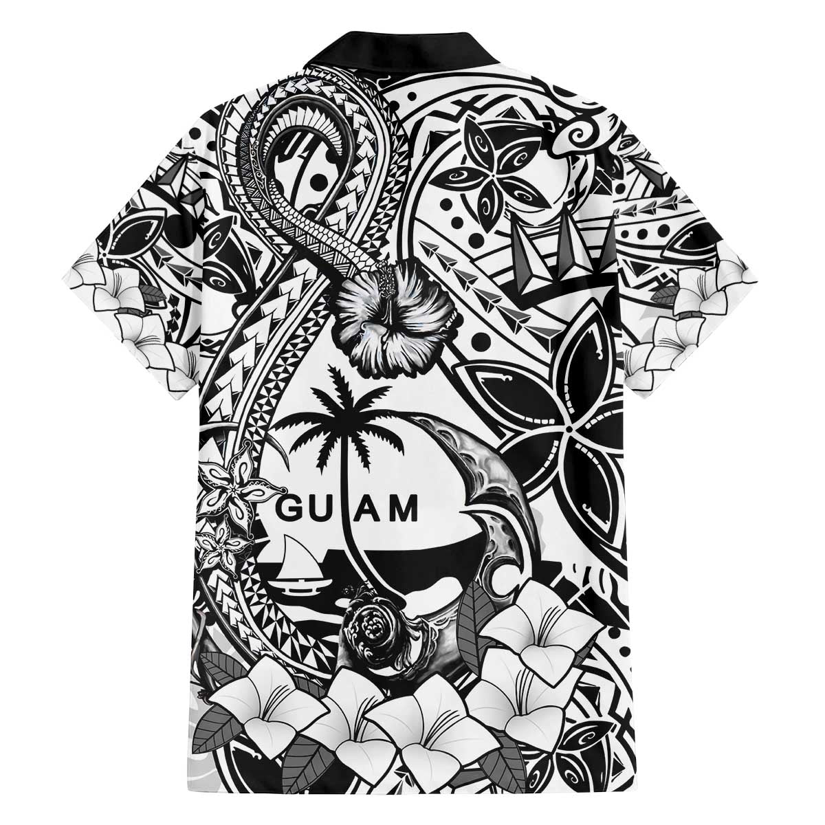 Guam Hafa Adai Guasali Flowers Family Matching Off Shoulder Short Dress and Hawaiian Shirt LT9 - Polynesian Pride