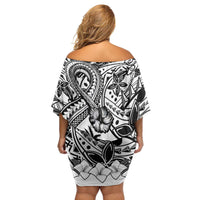 Guam Hafa Adai Guasali Flowers Family Matching Off Shoulder Short Dress and Hawaiian Shirt LT9 - Polynesian Pride