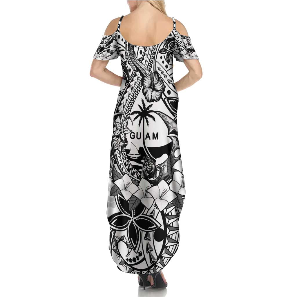 Guam Hafa Adai Guasali Flowers Family Matching Summer Maxi Dress and Hawaiian Shirt