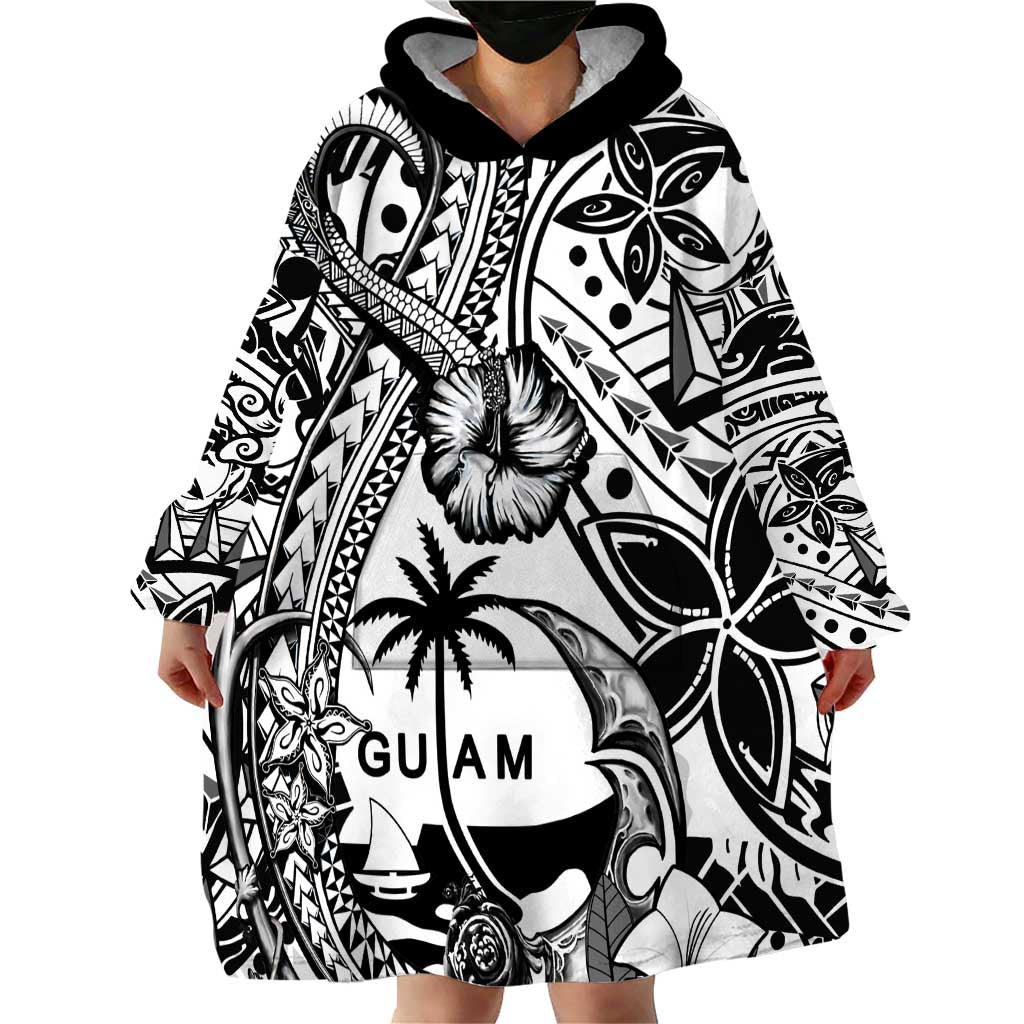 Guam Hafa Adai Guasali Flowers Wearable Blanket Hoodie