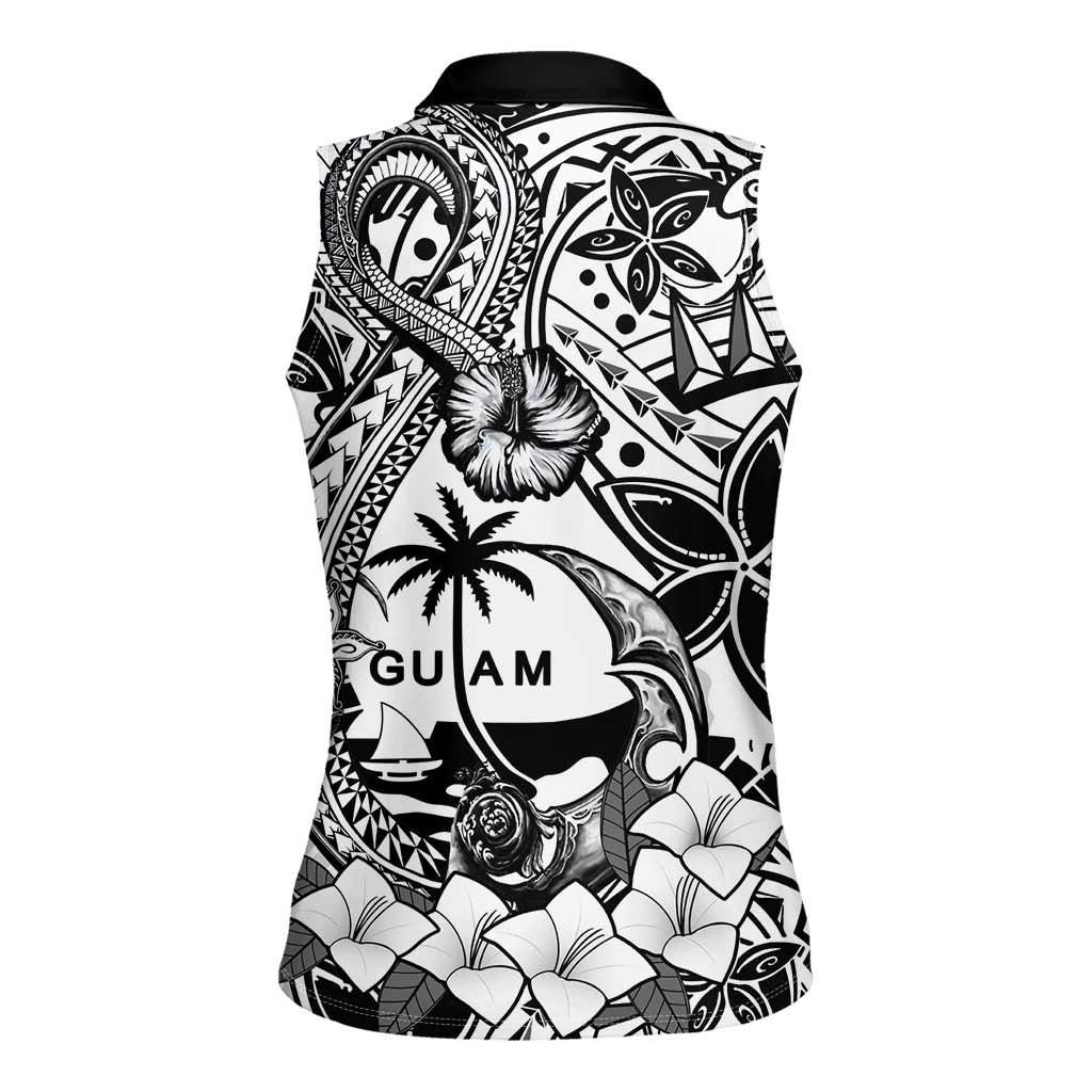 Guam Hafa Adai Guasali Flowers Women Sleeveless Polo Shirt