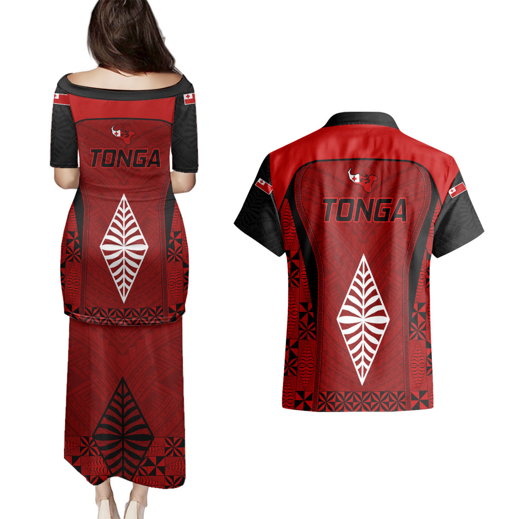 Tonga Rugby Couples Matching Puletasi Dress and Hawaiian Shirt Go Champions World Cup 2023 Ngatu Unique LT9 - Polynesian Pride